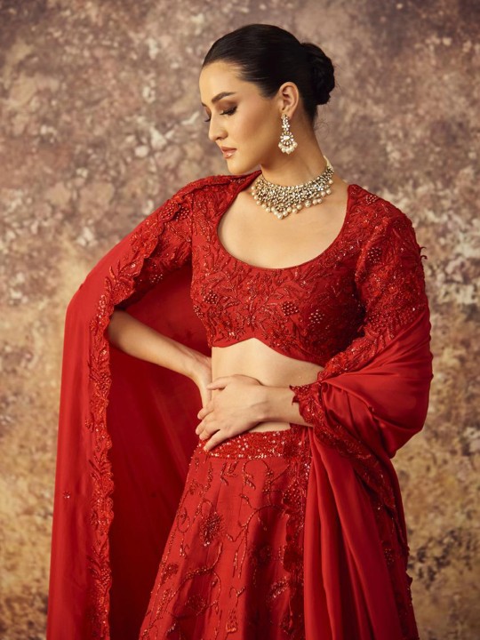 Embroidered Ready to Wear Lehenga & Blouse With Dupatta Two